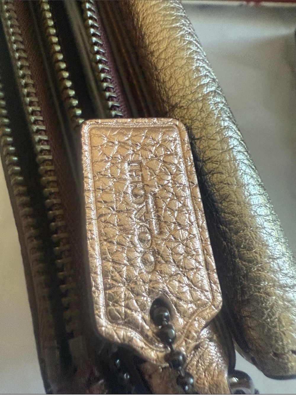 Coach Metallic Leather Triple Small Wristlet - Picture 5 of 12